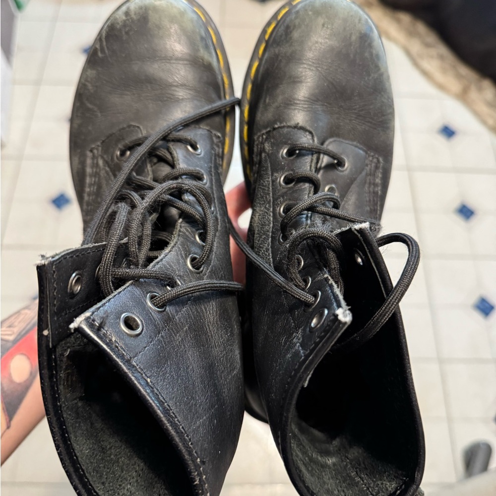 Black Leather Doc Combat Boots
